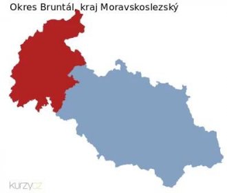 Mapa okresu Bruntál a kraje Moravskoslezský