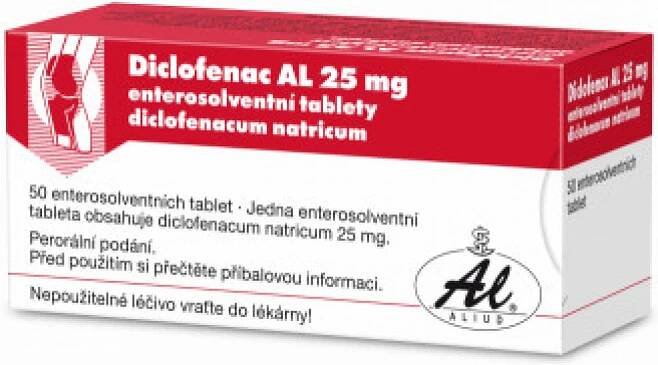 DICLOFENAC AL POR 25MG TBL ENT 50