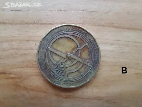 Unikátní mince 20 Kč dvacet korun 2000 milénium