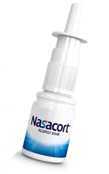 Nasacort® Allergy 24HR bottle and package