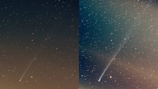 C/2023 P1 (Nishimura) 7. 9. 2023, 46x30 s, ISO 800, Canon 6Dmod, Samyang 135 mm/f2,8, tracker Vixen Polarie.