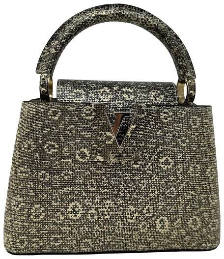 LOUIS VUITTON Ombre Lizard Argento Mini Capucines Gold & Gray Bag GHW