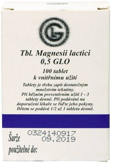 Tbl. Magnesii lactici 0,5 GLO 100 tablet