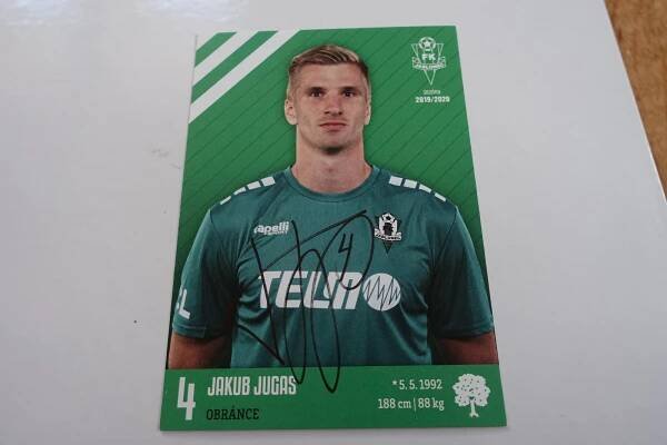 Autogram - Fotbal - FK Jablonec - Jakub Jugas -  ofic.kl karta - Ostatní sběratelské předměty