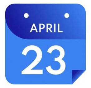 23 aprile, Giornata unica nel calendario isolato su sfondo bianco — Illustrazione