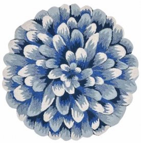 Round Floral Outdoor Rug