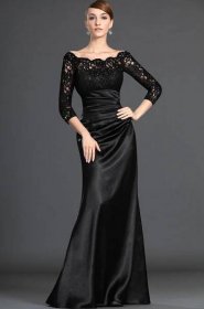 Společenské šaty Sam dlouhé černé č. 323 - Salón Nobless - půjčovna a prodejna svatebních a společenských šatů, doplňků