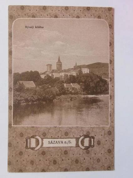 Sázava -  Bývalý klášter - Pohlednice místopis