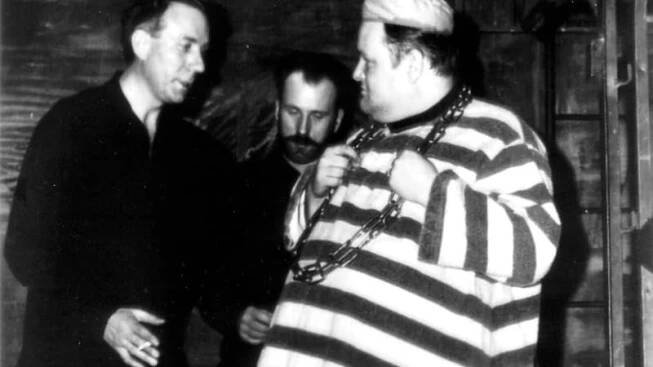 Jan Grossman a Jan Libíček v představení Král Ubu (1966)
