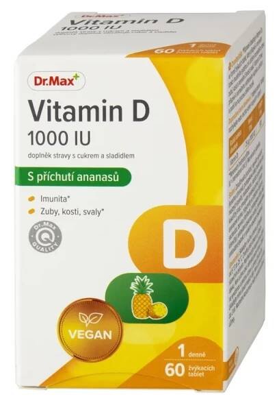 Dr. Max Vitamín D 1000 IU 1×60 tbl, výživový doplnok