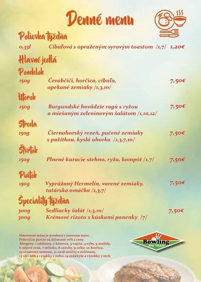 Denné menu Šariš - zoznam menu | restauracie.sk