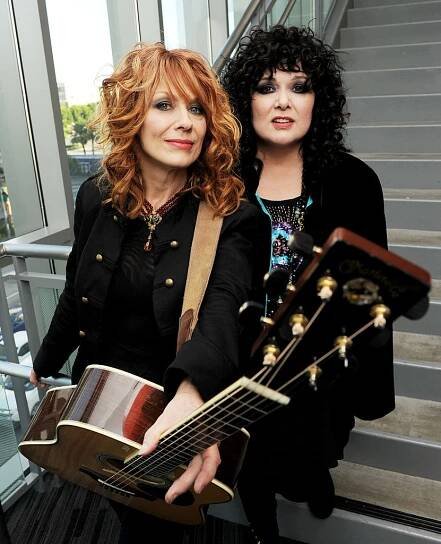 Musicians Nancy Wilson (L) and Ann Wilson of the rock band Heart pose at MusiCares' 