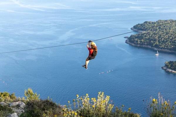 Man on the Dubrovnik Zipline