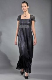 Dlouhé dámské společenské šaty pro plnoštíhlé s metalízou zvířecího vzoru, vel. 52