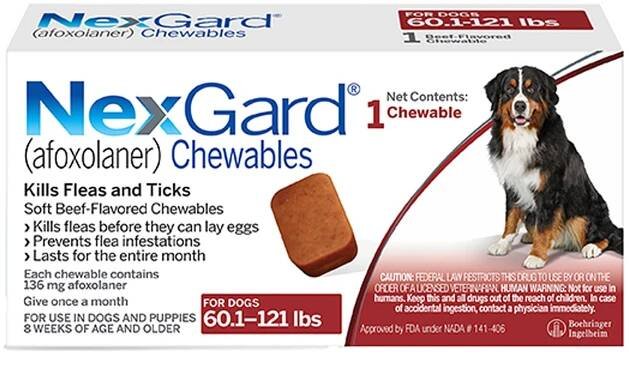 NexGard Chewable Tablets for Dogs 60.1-121 lbs