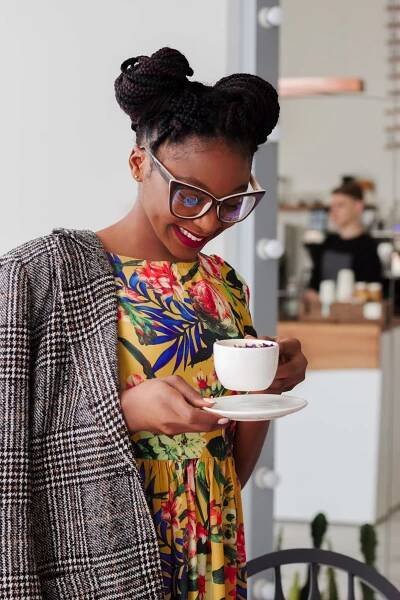 Woman on coffee break