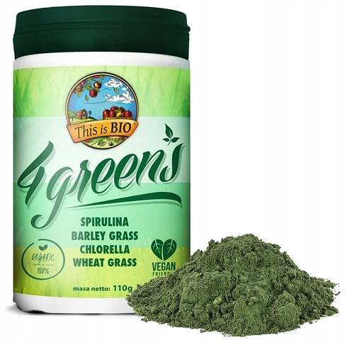 4GREENS Směs BIO Spirulina Chlorella Tráva tráva