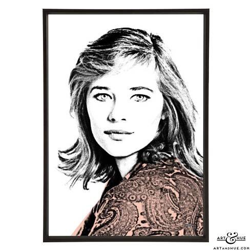 Charlotte Rampling stylish pop art print by Art & Hue