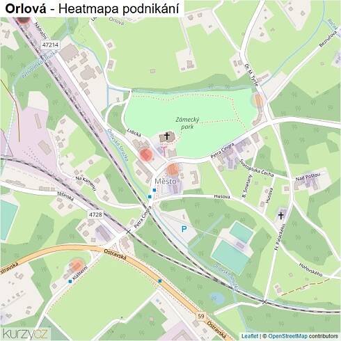Mapa Orlová - Firmy v obci.