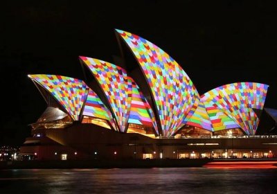 Sydney Vivid Festival - Colours on the Sydney Harbour Bridge, Australia