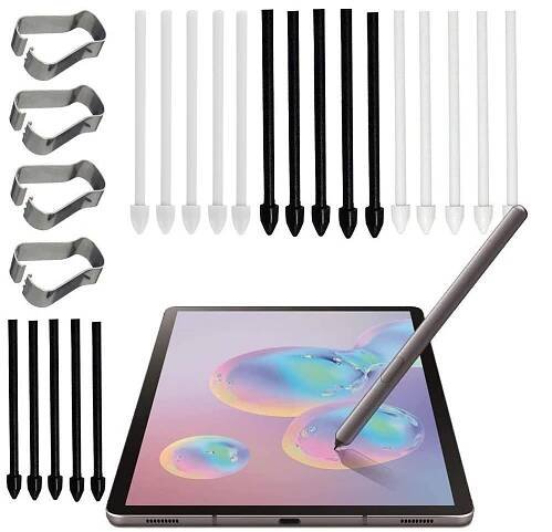 4-Pk (20 Nibs/Tips, 4 Removal Tools) for Samsung Touch Stylus S Pen S6 S7 S8- 9z