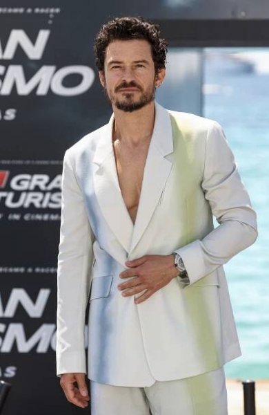 Orlando Bloom attends the "Gran Turismo" Photocall at the 76th annual Cannes film festival at Carlton Beach Club on May 26, 2023 in Cannes, France.