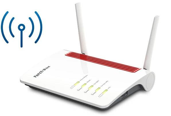 FRITZ!Box 6850 LTE bezdrátový router Gigabit Ethernet Dvoupásmový (2,4 GHz / 5 GHz) 4G Červená, Bílá