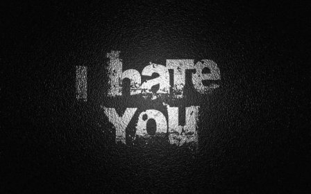 Download I Hate You With Grungy Design Wallpaper