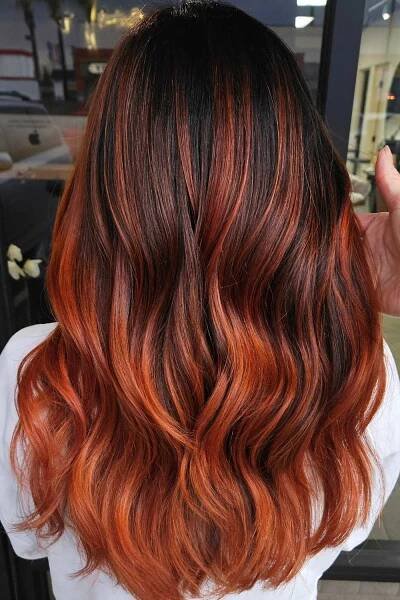 Bright Copper Brown Ombre