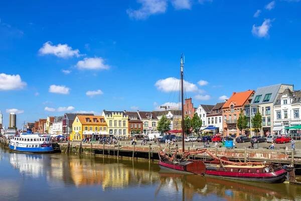 Hafen von Husum, Nordfriesland in Schleswig-Holstein