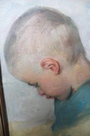 obraz-portrét dítěte,olej na kartonu /7 - Umění