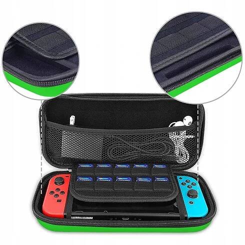 POUZDRO POUZDRO ZESÍLENÉ PRO NINTENDO SWITCH V1 V2 ZELENÉ za 114.00CZK - Allegro