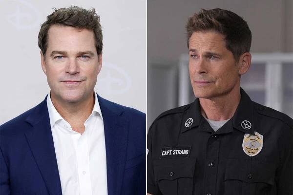 Chris O'Donnell attends the 2025 Disney Upfront at Javits Center on May 13, 2025 in New York City., Rob Lowe in the 