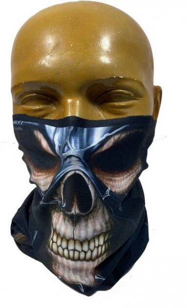 multifunkční šátek-tunel T001 Skull metal
