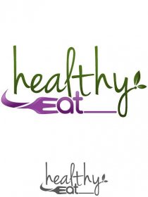 Eat healthy - motivational poster or banner with hand-lettering phrase ...