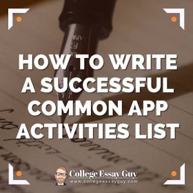How to Write a Successful Common App Activities List
