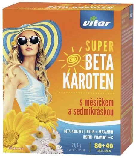 Vitar Super Beta-karoten s měsíčkem a sedmikráskou 120 tablet
