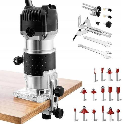 ELEKTRICKÁ FRÉZKA NA DŘEVO RUČNÍ 800W 30000 RPM PRO FRÉZOVÁNÍ HRAN