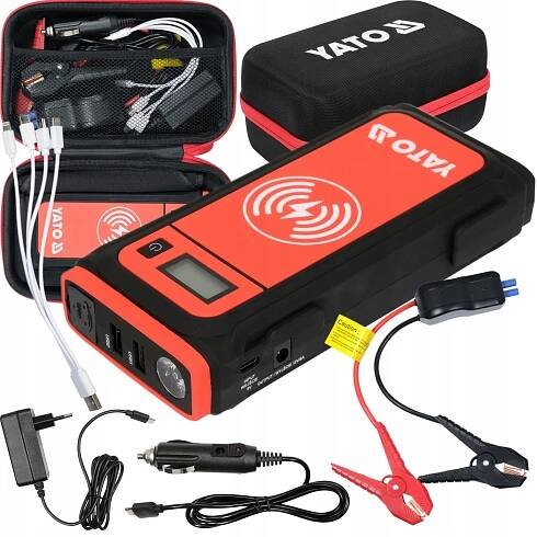 YATO STARTOVACÍ ZAŘÍZENÍ POWERBANK 16000 mAh INDUKČNÍ NABÍJENÍ YT-83085