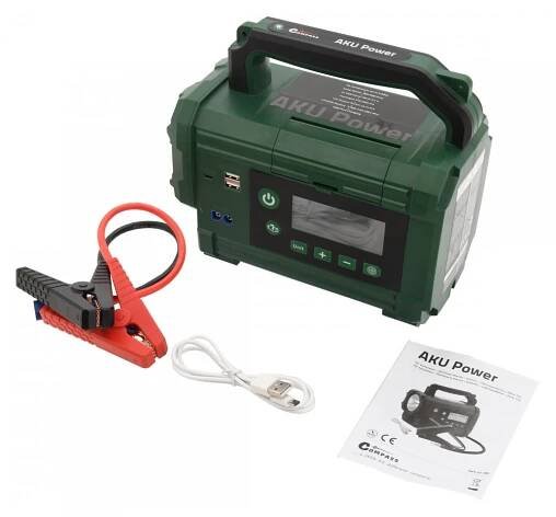 Multifunkční zařízení AKU POWER 300A - startovací stanice, kompresor, USB Powerbanka a svítilna - Compass