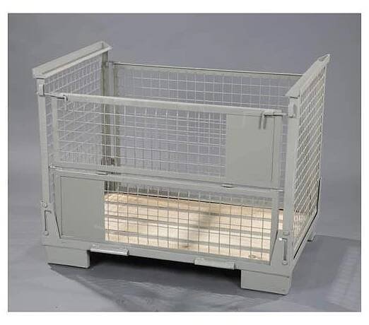 Skládací gitterbox - 1200x800x800 mm, nosnost 1000 kg, šedá RAL7030