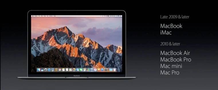 Seznam Maců, se kterými je kompatibilní nový macOS 10.12