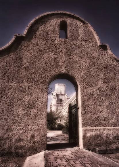 Archway and Mission San Xavier del Bac, Arizona