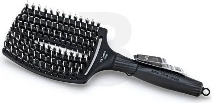 Olivia Garden Fingerbrush Combo Large Black kartáč na vlasy s nylonovými a kančími