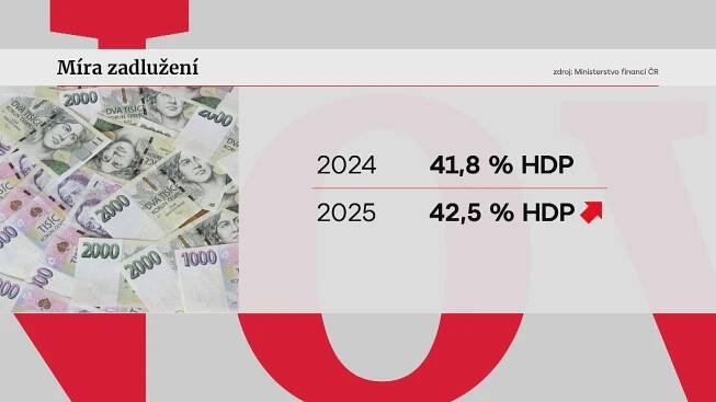 Míra zadlužení graf