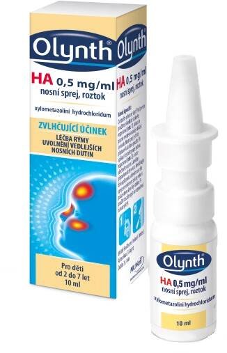 Olynth HA 0,5 mg/ml nosní sprej, roztok pro léčbu rýmy u dětí od 2 let, 10 ml
