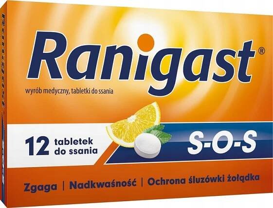Ranigast SOS Zgaga Reflux 12 tablet na cucání