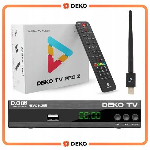 Tuner Dekodér DVB-T2 pozemní TV HD HEVC h 265 DVBT2 DVBT 2 + anténa WIFI EAN (GTIN) 5905805830546
