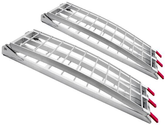 nájezdová rampa - skládací - hliníková široká, Q-TECH (max. nosnost 600 kg, 1 pár)