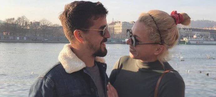 Michaela se svým partnerem Jakubem Lustykem